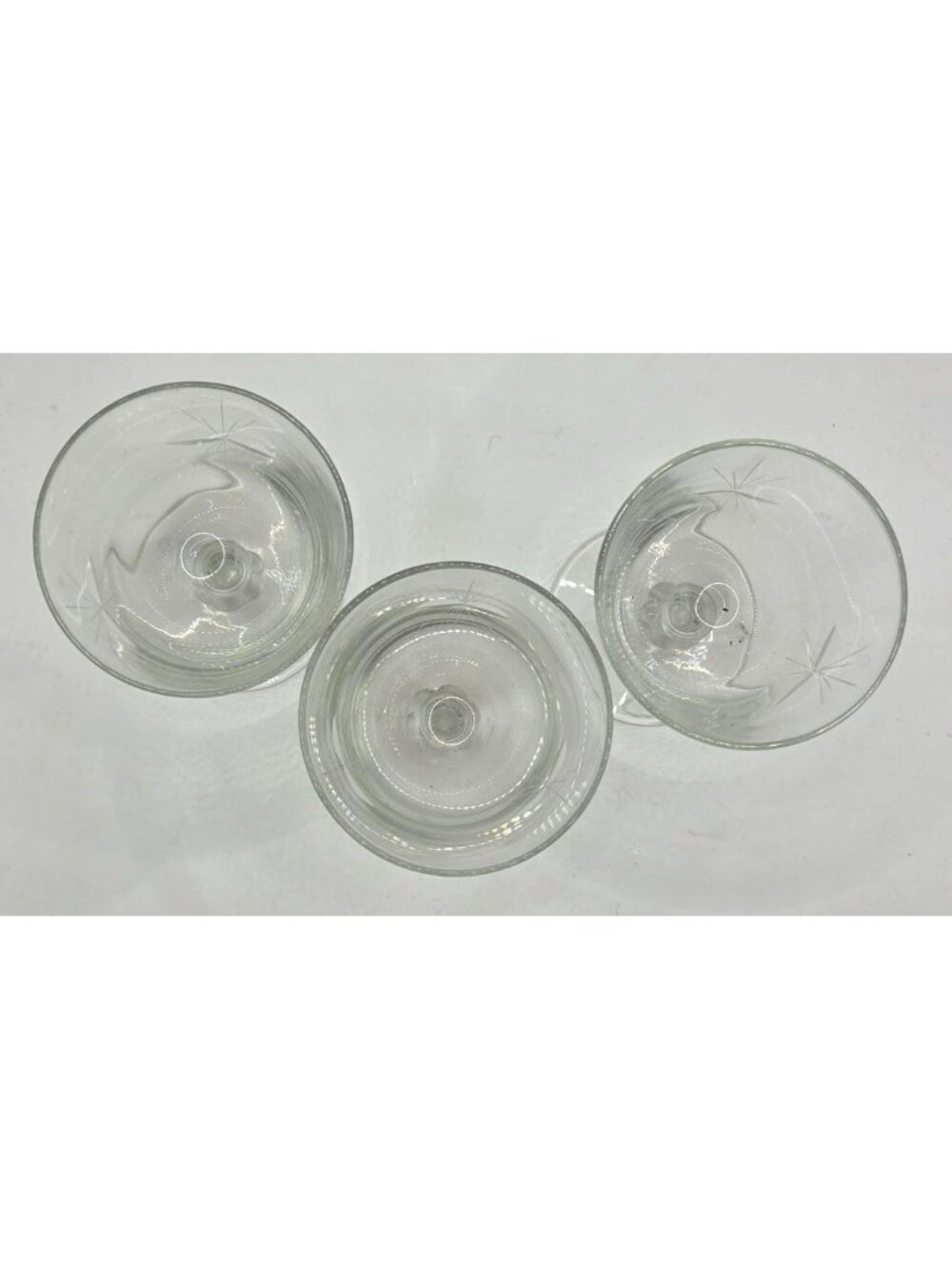 Vtg Libbey Starglow Champagne Sherbet Etched Coup Glasses Set Of 3 Ornate Stems - Picture 6 of 9